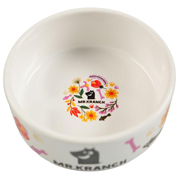 Миска керамическая Mr.Kranch для собак Цветы Прованса Розовая, 420мл
