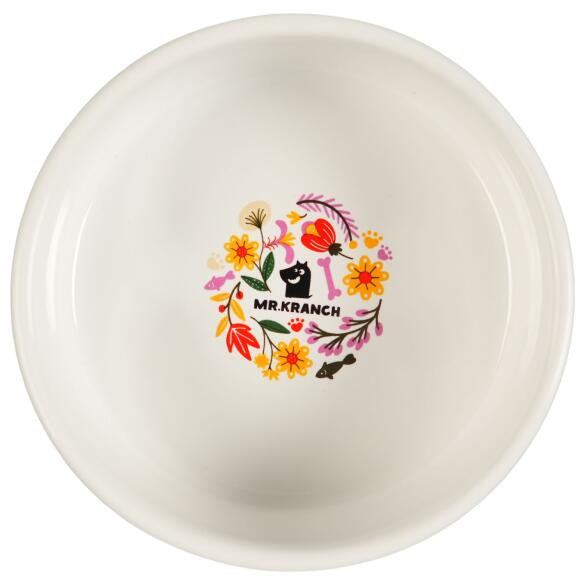 Миска керамическая Mr.Kranch для собак Цветы Прованса Розовая, 420мл