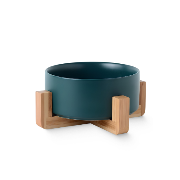 Миска керамическая Red Bow для животных на подставке Зелёная, 300мл