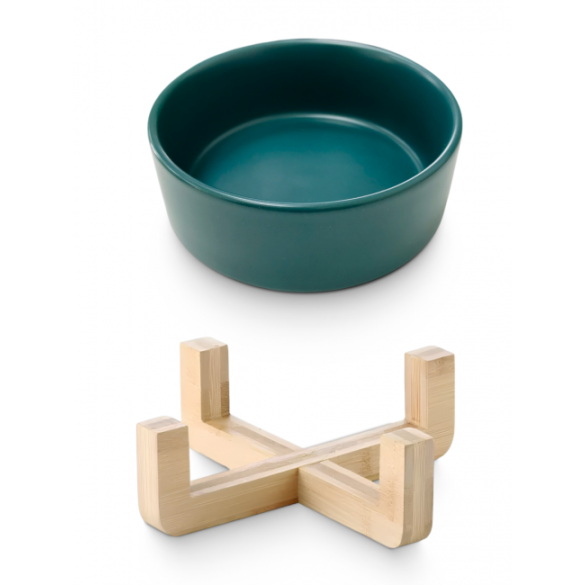 Миска керамическая Red Bow для животных на подставке Зелёная, 300мл