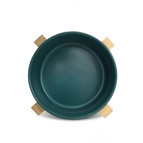 Миска керамическая Red Bow для животных на подставке Зелёная, 300мл