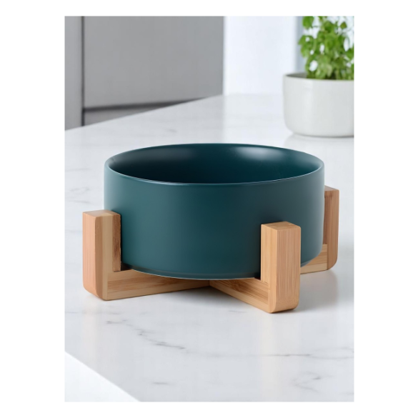 Миска керамическая Red Bow для животных на подставке Зелёная, 300мл