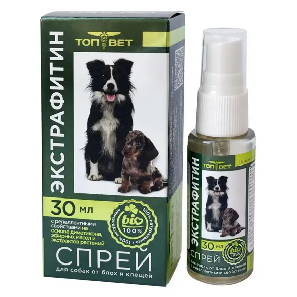 Спрей Экстрафитин для собак от блох и клещей, 30мл