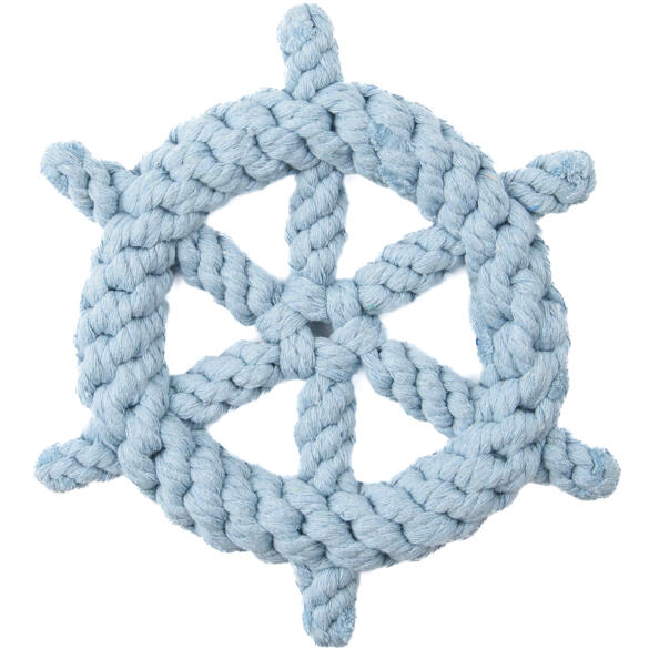 Игрушка Mr.Kranch для собак Штурвал из каната Голубой, 20см