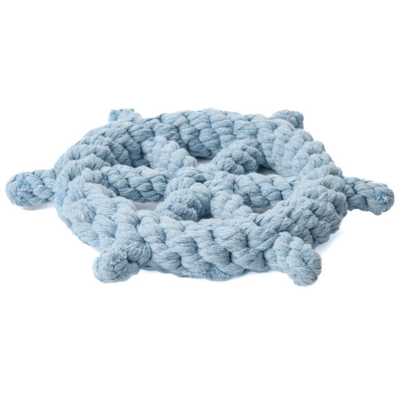 Игрушка Mr.Kranch для собак Штурвал из каната Голубой, 20см