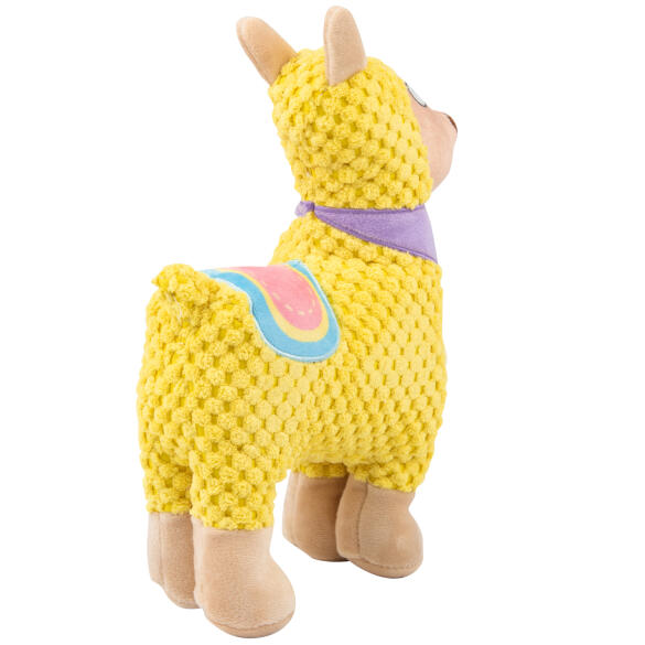 Игрушка Mr.Kranch для собак плюшевая Лама с пищалкой Жёлтая, 20см