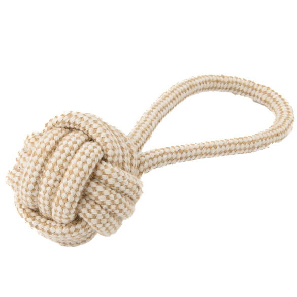Игрушка Mr.Kranch для собак Мяч из каната на кольцевом шнуре, 23*8см