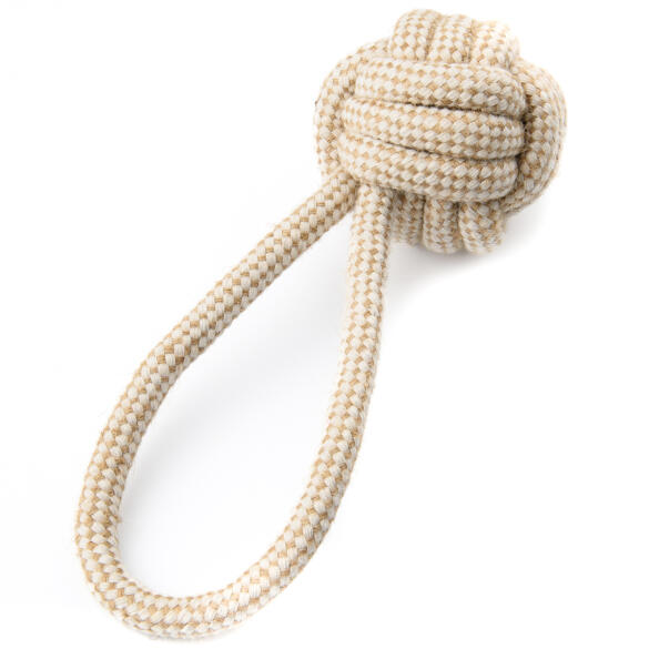 Игрушка Mr.Kranch для собак Мяч из каната на кольцевом шнуре, 23*8см