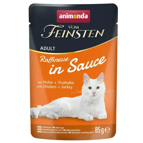 85г Влажный корм Animonda Vom Feinsten Raffinesse для кошек с Курицей и Индейкой в изысканном соусе