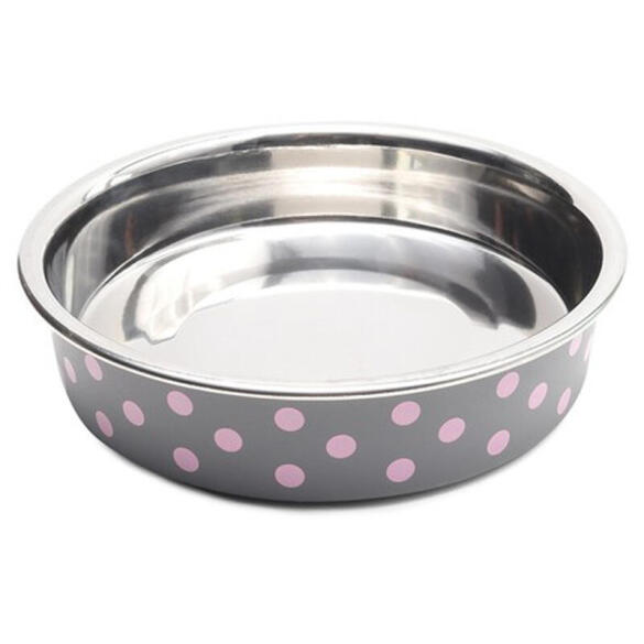 Миска Triol металлическая на резинке "Горошек", 0,45л