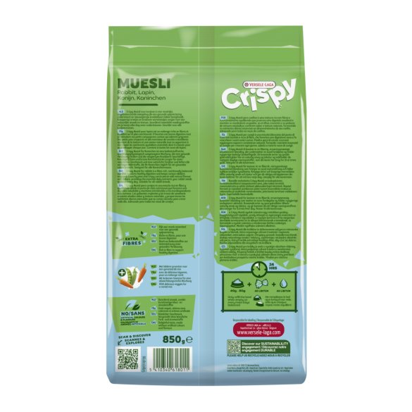 400гр Корм Versele-Laga Crispy Muesli Rabbits для Кроликов (срок 09.06.2026)