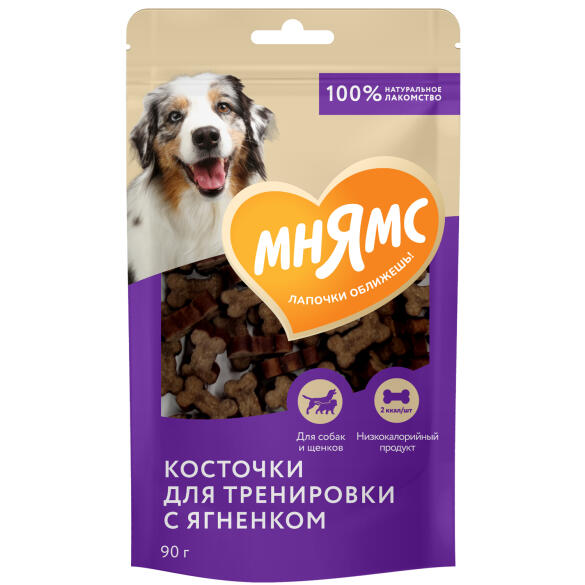 90г Лакомства тренировочные Мнямс для собак "Косточки" с Ягненком (срок 24.05.2026)