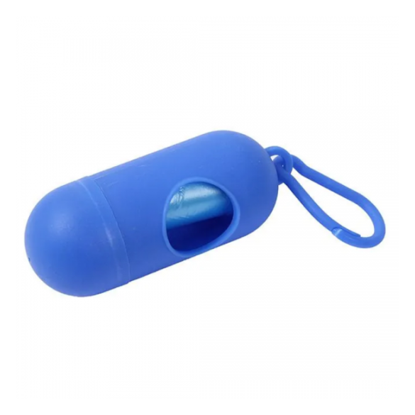 Диспенсер Potty Pot синий с биоразлагаемыми пакетами для выгула собак 1 рулон