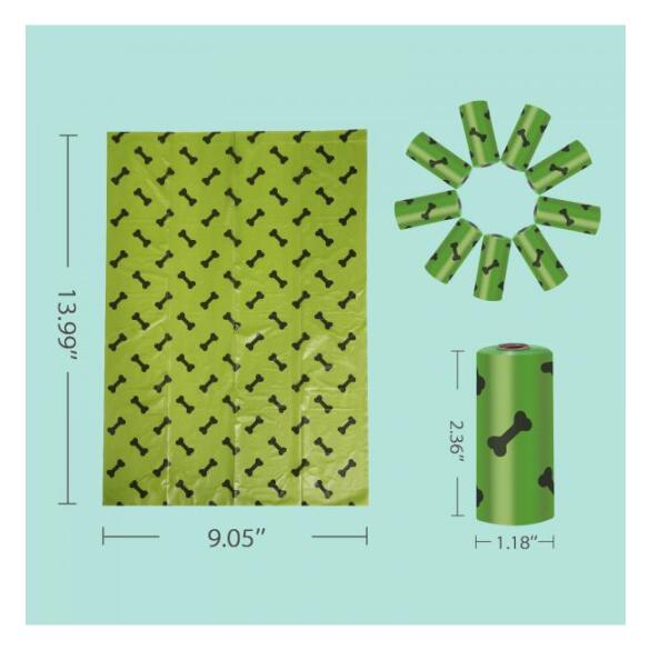 Набор Potty Pot для выгула собак Диспенсер зелёный и 18 рулонов биоразлагаемых пакетов