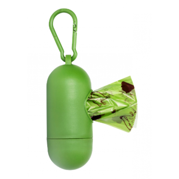 Набор Potty Pot для выгула собак Диспенсер зелёный и 18 рулонов биоразлагаемых пакетов