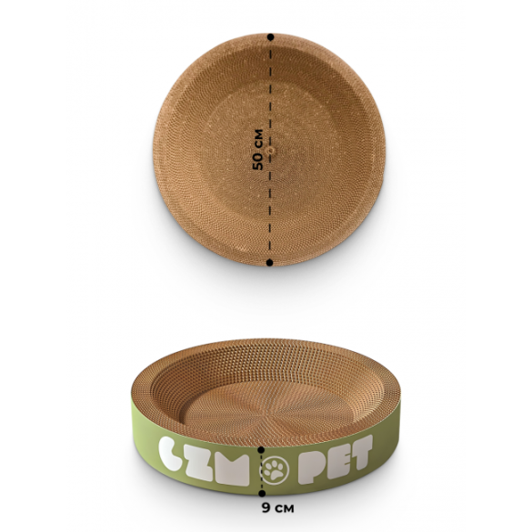 Когтеточка-лежанка Red Bow круглая картонная L, 50*9см