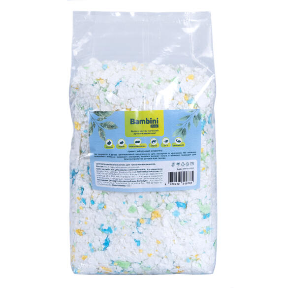 Наполнитель Bambini Pets для грызунов и кроликов целлюлозный, 450г (6л)