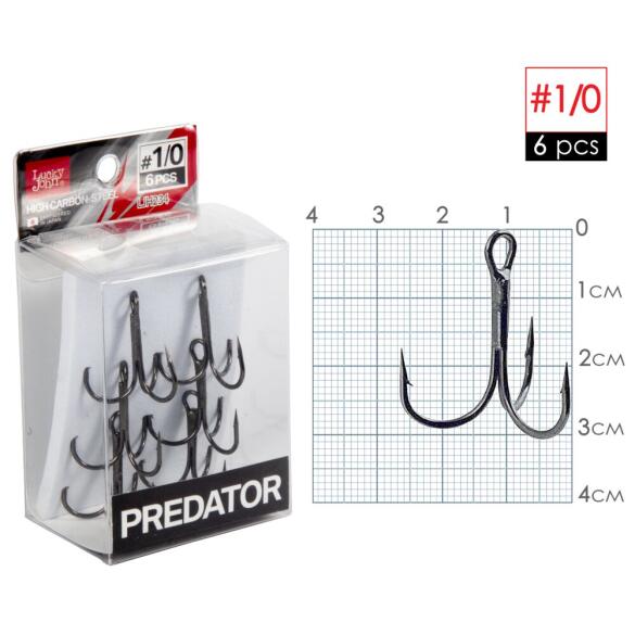 Крючки-тройники Lucky John PREDATOR серия LJH234 001/0, 6шт