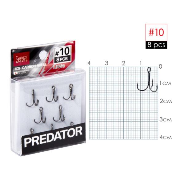 Крючки-тройники Lucky John PREDATOR серия LJH234 010, 8шт