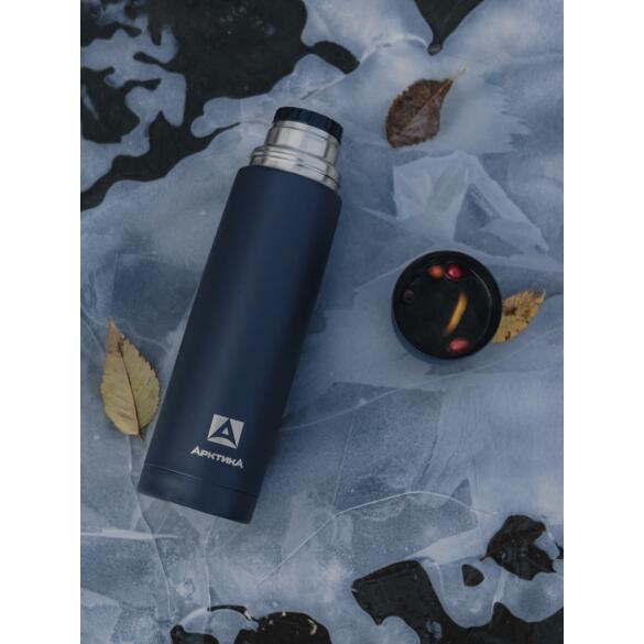 Термос Арктика бытовой вакуумный питьевой Индиго, 1000мл