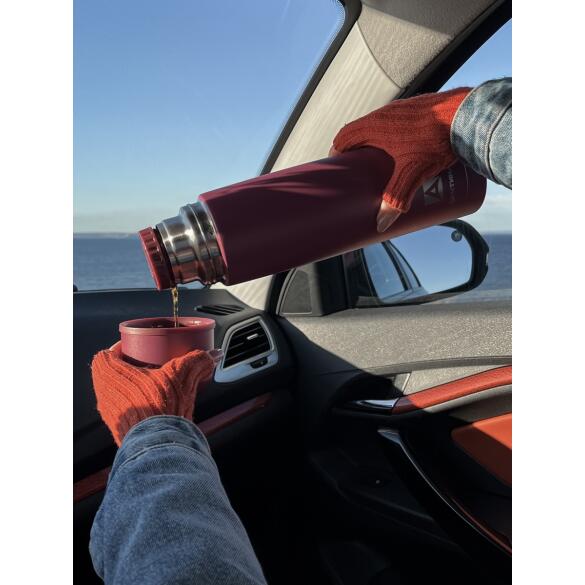 Термос Арктика бытовой вакуумный питьевой Вишня, 1000мл