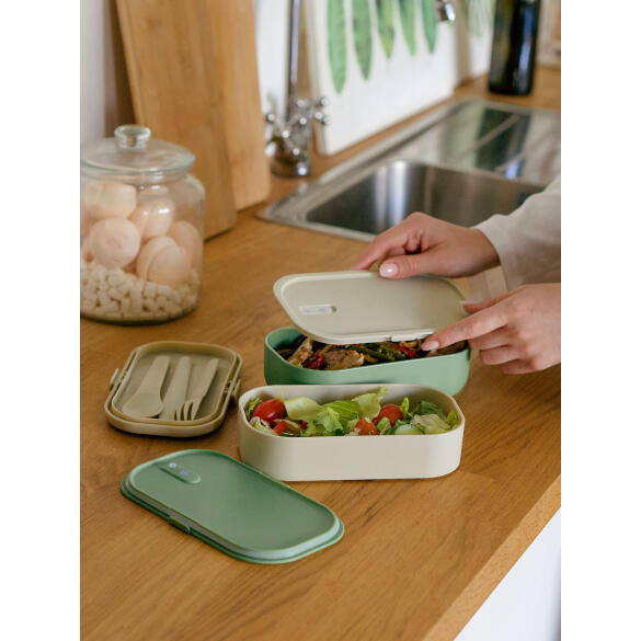 Ланч-бокс Арктика Зелёный/Бежевый, 1350мл