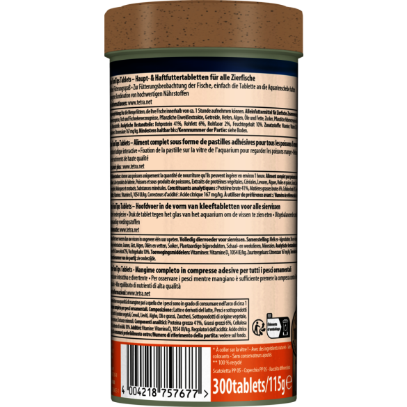 Корм Tetra Fun Tips для тропических рыб в таблетках для приклеивания к стеклу, 20таб