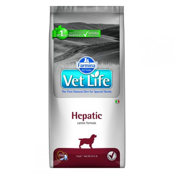 12кг Корм Farmina Vet Life Dog Hepatic диета для взрослых собак для поддержки печени в случае хронической печеночной недостаточности (дефект упаковки)