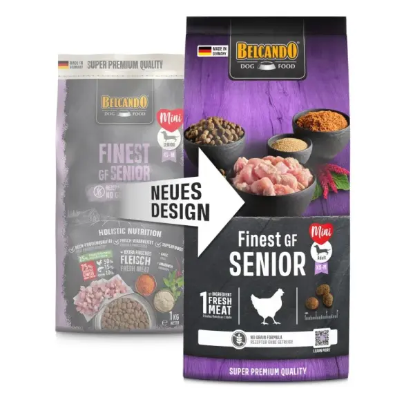 4кг Корм Belcando Finest GF Senior беззерновой для пожилых собак мелких и средних пород при избыточном весе с Птицей и рыбой