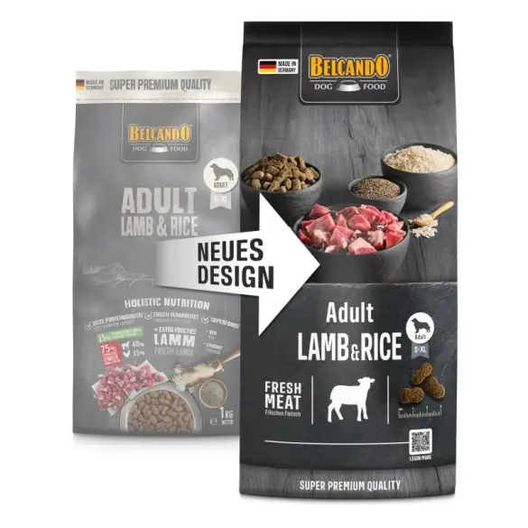 12,5кг Корм Belcando Adult Lamb & Rice гипоаллергенный для взрослых собак всех пород с Ягнёнком и рисом