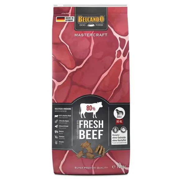 10кг Корм Belcando Mastercraft Fresh Beef Беззерновой для взрослых собак всех пород с Говядиной