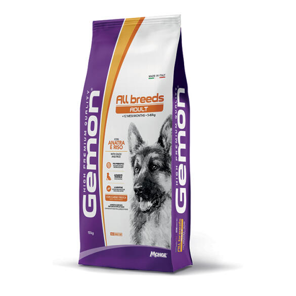 20кг Корм Gemon Dog All Breeds Adult DUCK / RICE для взрослых собак всех пород с Уткой и рисом (дефект упаковки)