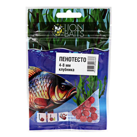 Пенотесто Lion Baits "Клубника" 4-8мм 10г
