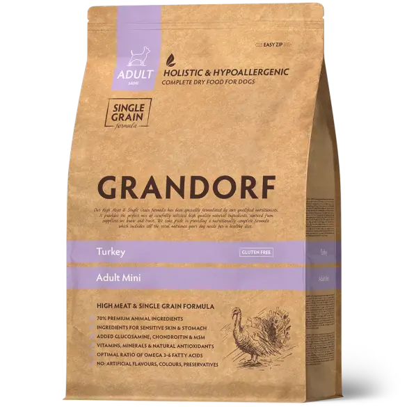 3кг Корм GRANDORF DOG Turkey MINI для собак мелких пород, Индейка