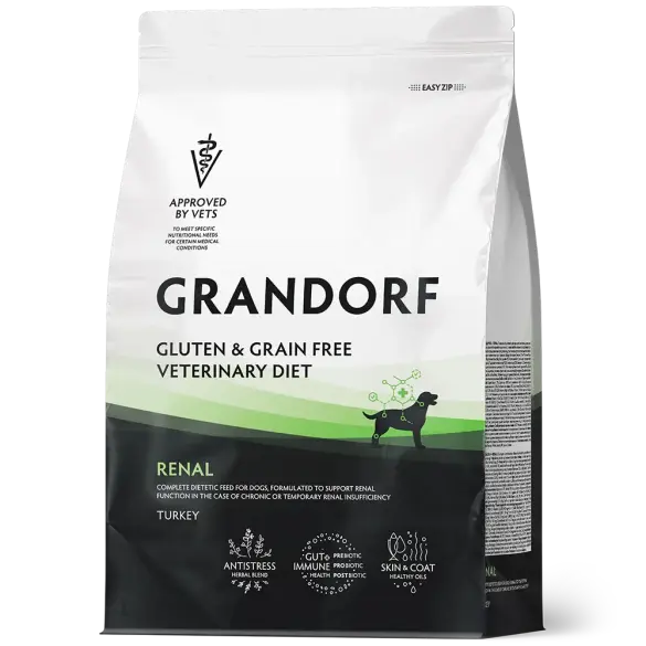 3кг Корм GRANDORF VET DOG RENAL для собак при хронической почечной недостаточности на основе бескостной Индейки