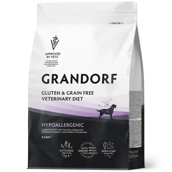 3кг Корм GRANDORF VET DOG HYPOALLERGENIC для собак при пищевой аллергии на основе гидролизованного белка Кролика