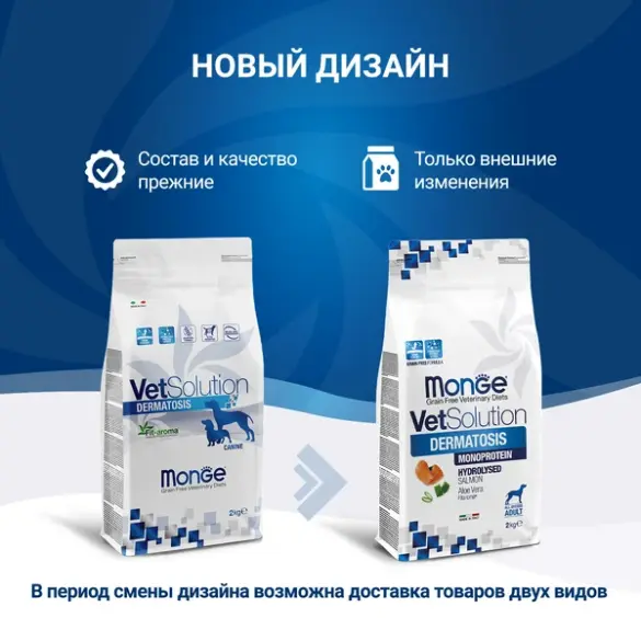 12кг Корм Monge VetSolution Dog Dermatosis Ветеринарная диета для собак с заболеваниями кожи