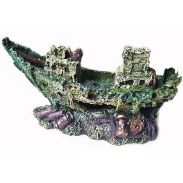 Декорация Nihao Aquarium "Пиратский корабль" для аквариума, 23*8*23см