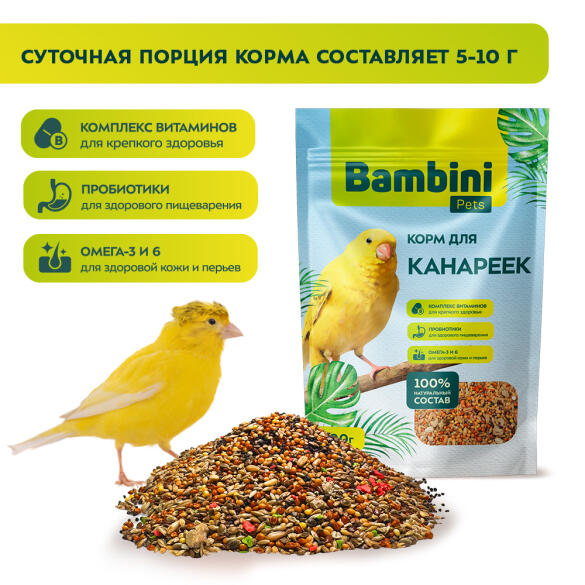 400гр Корм Bambini Pets для канареек (срок до 30.08.2026)