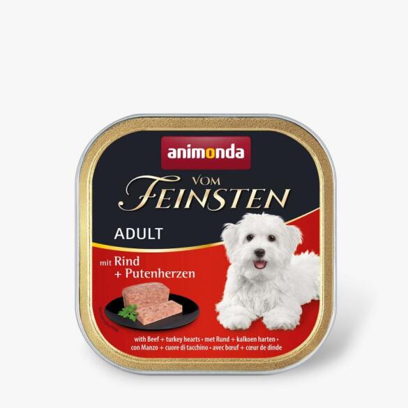 150гр Консервы Animonda Vom Feinsten для взрослых собак с Говядиной и сердцем индейки, паштет