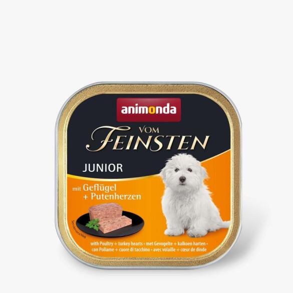 150гр Консервы Animonda Vom Feinsten Junior для щенков с Домашней птицей и сердцем индейки, паштет