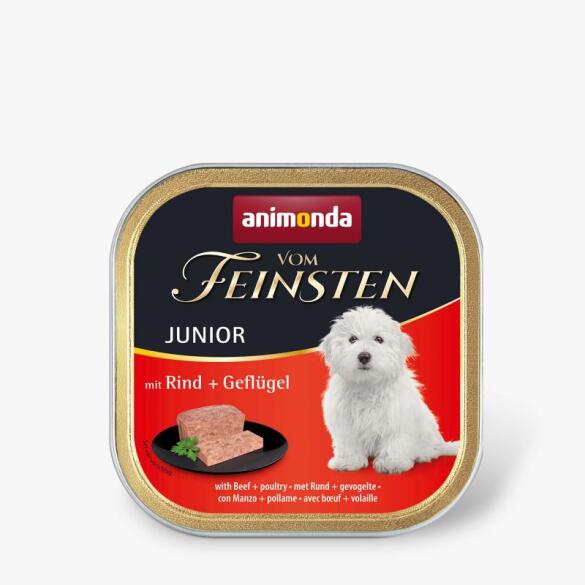 150гр Консервы Animonda Vom Feinsten Junior для щенков с Говядиной и домашней птицей, паштет