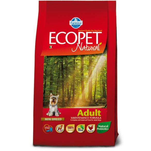 12кг Корм Farmina Ecopet Natural Adult Mini для взрослых собак мелких пород