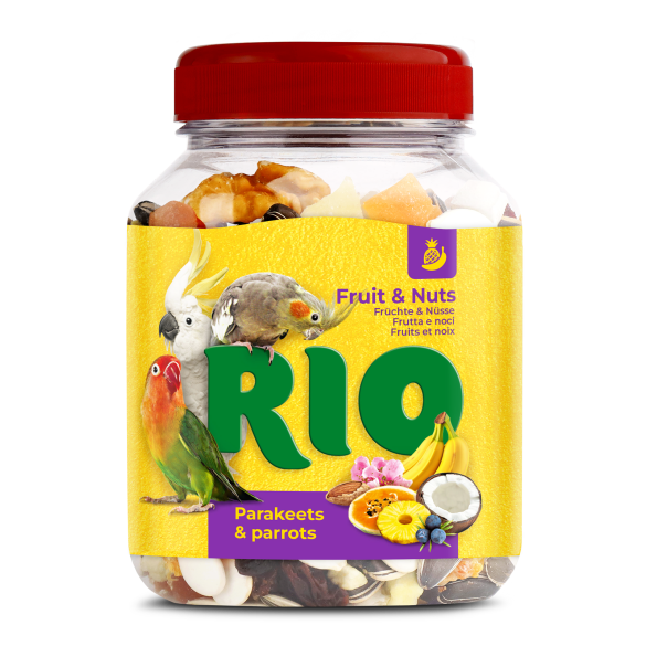 160гр Лакомство RIO фруктово-ореховая смесь для средних и крупных попугаев