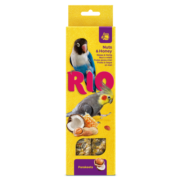 2*75гр RIO Sticks Honey and Nuts палочки для средних попугаев с медом и орехами
