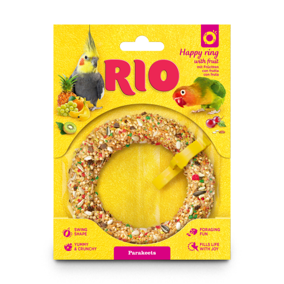 85гр Лакомство-игрушка RIO для средних попугаев "Веселое колечко"