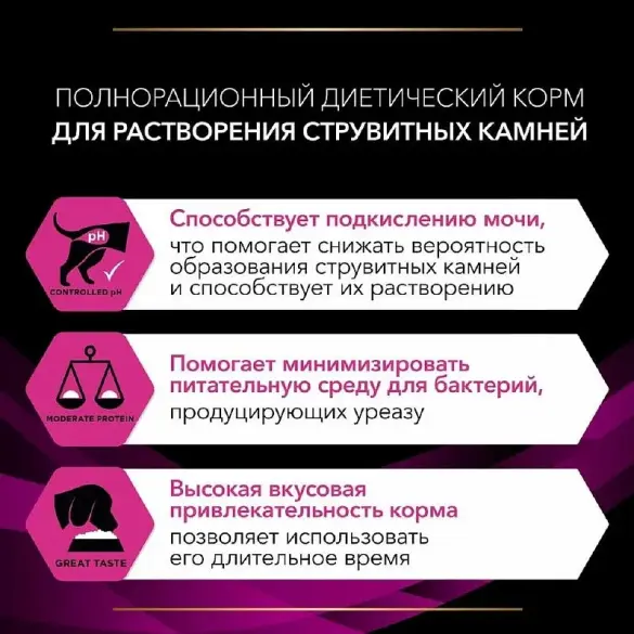 1,5кг Корм PPVD UR Urinary для взрослых собак, при мочекаменной болезни