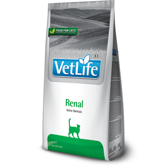 2кг Корм Farmina Vet Life Cat Renal диета при заболеваниях почек, вспомогательное средство в терапии застойной сердечной недостаточности