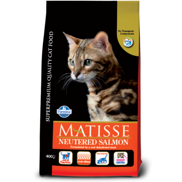 10кг Корм Farmina Matisse Neutered Salmon для кастрированных котов и стерилизованных кошек с Лососем