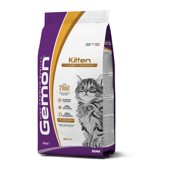 7кг Корм Gemon Cat Kitten для котят и беременных кошек с Курицей и рисом